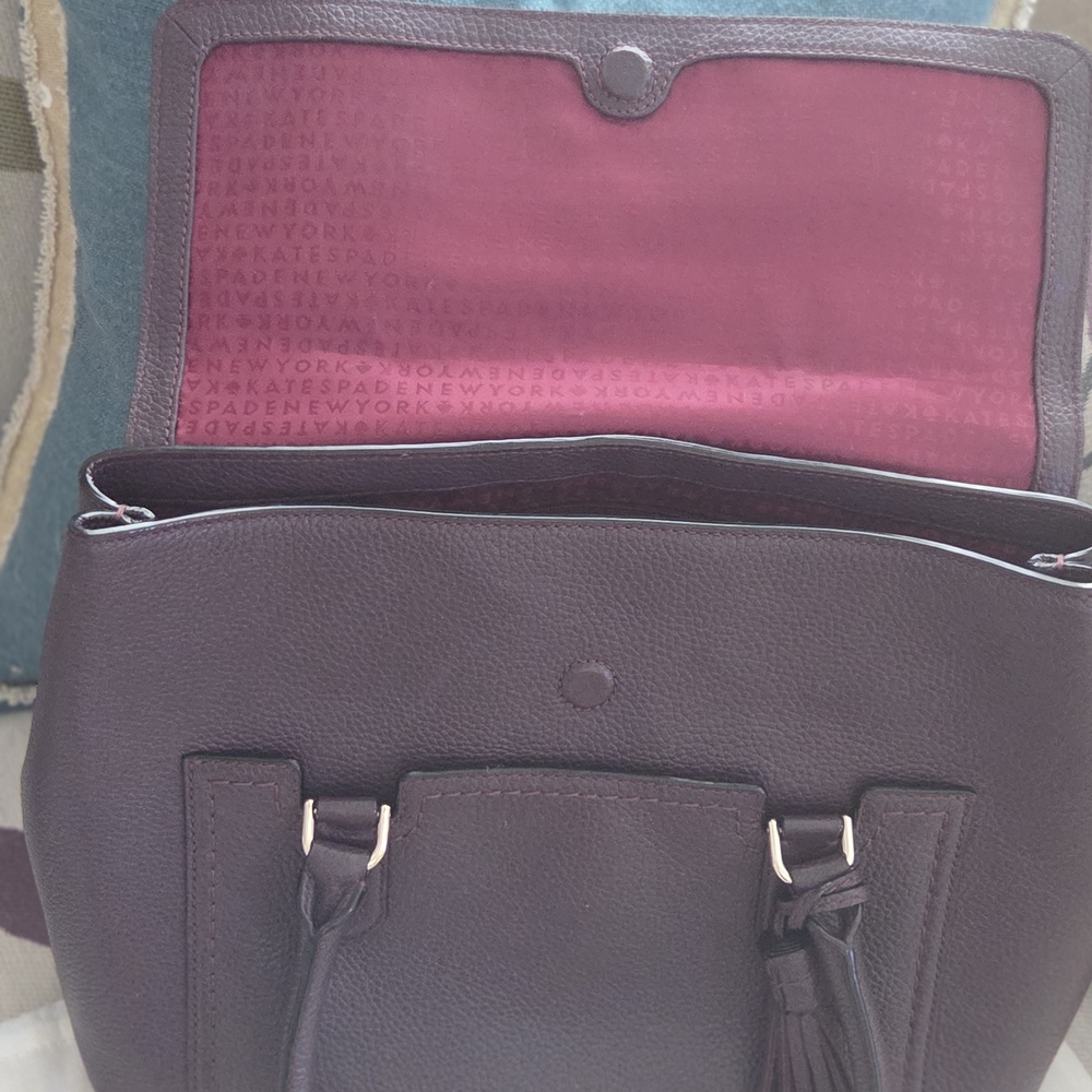 Kate Spade Plum Leather Handbag - Picture 3 of 11
